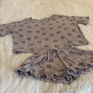 Rylee + Cru Girls Mosie Cotton Set—Cloud Daisies